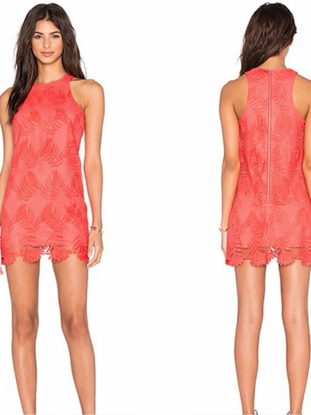 Lovers + Friends Caspian Shift Dress Medium Coral Vacation Polyester